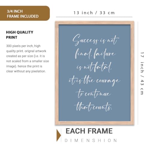 Image of kotart Inspired Motivational Quotes poster with Wall Hanging frames for Living Room | Bedroom | Office | Gift | Decoration frames for Home | Painting wall Decor Set of 6 (13x17, D) Pack of 6