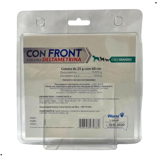 Con Front Coleira Antipulgas e Carrapatos Cães Grandes 60cm