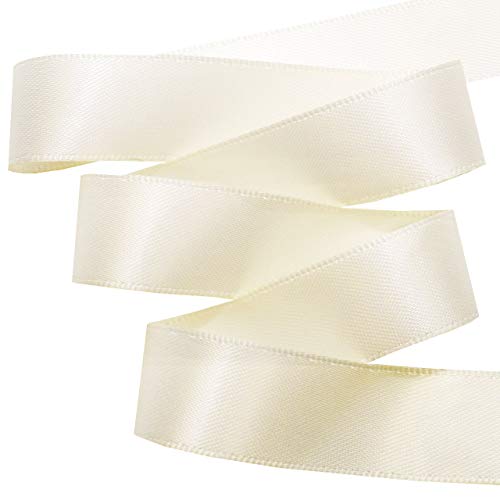 Image of Morex Ribbon 08816 /50-028 Double Face Satin Ribbon, 3 /8 inchx 50 Yd, Antique White