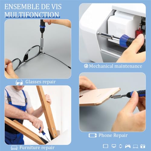 Jeu de tournevis multifonctionnel avec ensemble d'outils combinés pour maison - 5