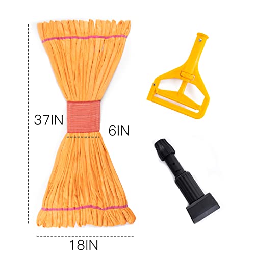 Image of Matthew Cleaning Microfiber Tube Mop(Large,Orange,3Pack) Heavy Duty Mop Head Replacement,Excellent Absorbency,Premium launderability,Reusable,Loop end for Home,Commercial and Industrial Use