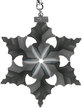 kese 2022 Annual Edition Snowflake Crystal Christmas Ornaments, Winter Star Crystal Pendant New Year Christmas Tree Decorations (Black)