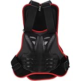 INOOMP Protektorenweste Kinder - Verstellbare Motorrad Schutzweste mit Brustpanzer & Rückenprotektor - Leichte Körperausrüstung für Motocross, Skifahren & Reiten - Schwarz
