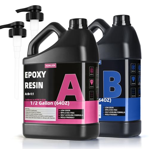 1 Gallon Crystal Clear Epoxy Resin Kit,1:1 Volume Ratio, High Gloss Finish, UV Resistant, Fast Cure, Ideal for Art, Jewelry, Crafting, Tumblers & More - Includes Resin & Hardener