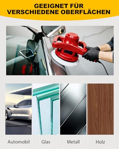 Haliya 5er Set Lammwoll-Polierhauben für Einhell Poliermaschine Akku CE-CB 18/254 Li, CC-PO 90, Polierpads für 220-250mm Poliermaschinen