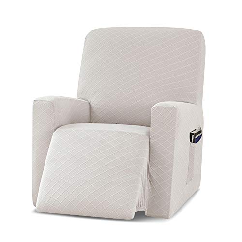 VanderHOME Funda Sillon Relax reclinable Elastica Completo Protector para Sillón Reclinable Cubierta Protectora Sillon Funda Universal Funda Sillon 1 Plaza Blanco