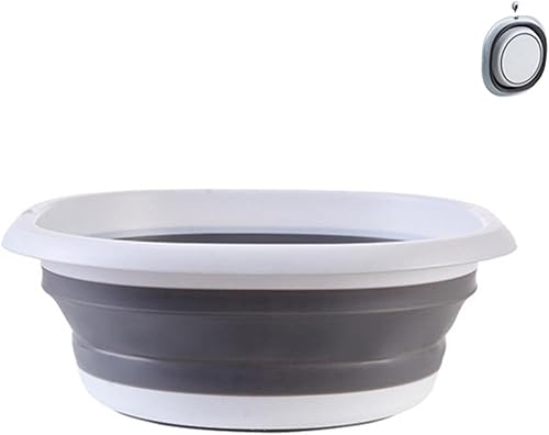 XBLDMJY Lavabo plegable, lavabo plegable, lavabo de verduras, cuenco plegable (tamaño grande, 10 litros, gris)
