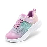 DREAM PAIRS Girls Shoes Kids Tennis Sparkle Ease Running Athletic Lightweight Sneakers for Little/Big Kids Toddler,Size 1 Little Kid,Pink/Green,SDRS2411K