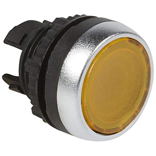 Tête à impulsion lumineuse jaune IP69 avec bouton poussoir affleurant pour armoire
