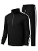 JMIERR Herren Traingsanzug Set Schwarz Streatwear 2-Teiliger Jogginganzug Full Zip Sportanzug Männer Freizeit Tracksuit M