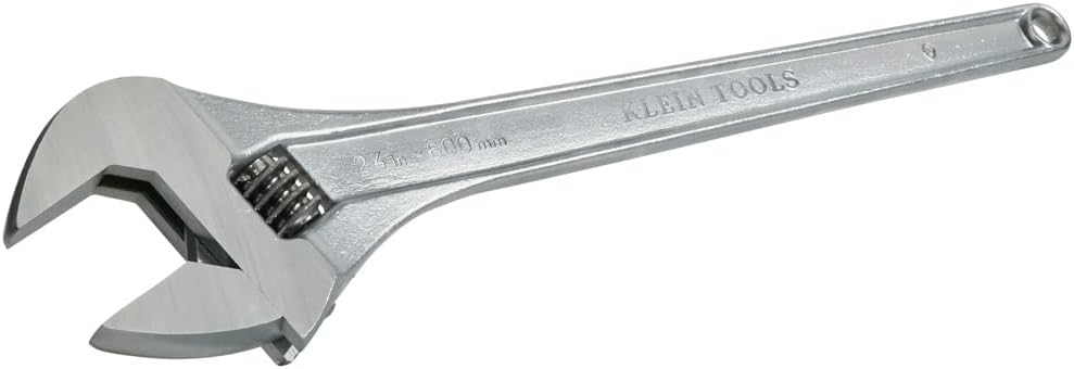 Klein Tools 500-24 Adjustable Wrench, Forged Drive Wrench with High Polish Chrome Finish and Contoured Handle, 24-Inch