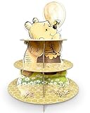 Classic Winnie Cupcakes Holder, Cute Bear 3 Tier Cardboard Cupcake Stands for Party Cupcake Supplies, Winnie Cupcake Party Supplies for Baby Shower Decorations