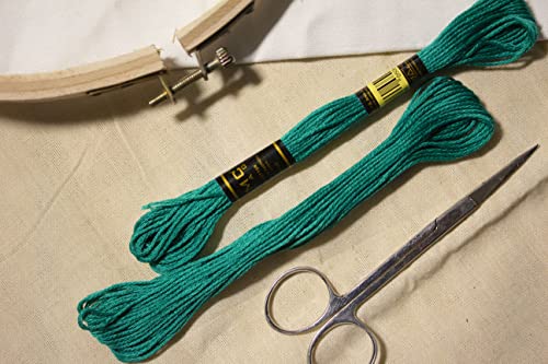 Image of 12 Pieces Sea Green Dark 189 /3850 Premium Embroidery Thread Egyptian Cotton Skeins Cross Stitch Embroidery Floss Oeko TEX Stranded Sea Green 189