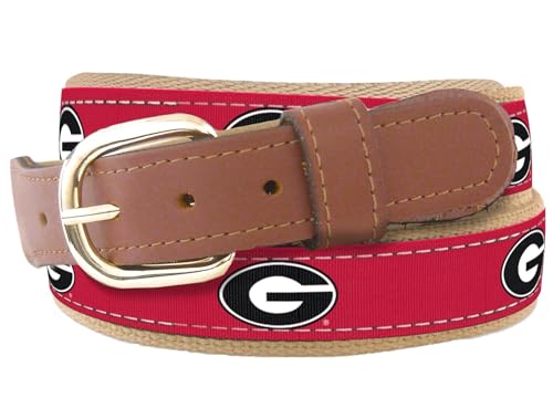 ZEP-PRO NCAA Men's Georgia Bulldogs Collegiate Woven Ribbon Belt, Size 36