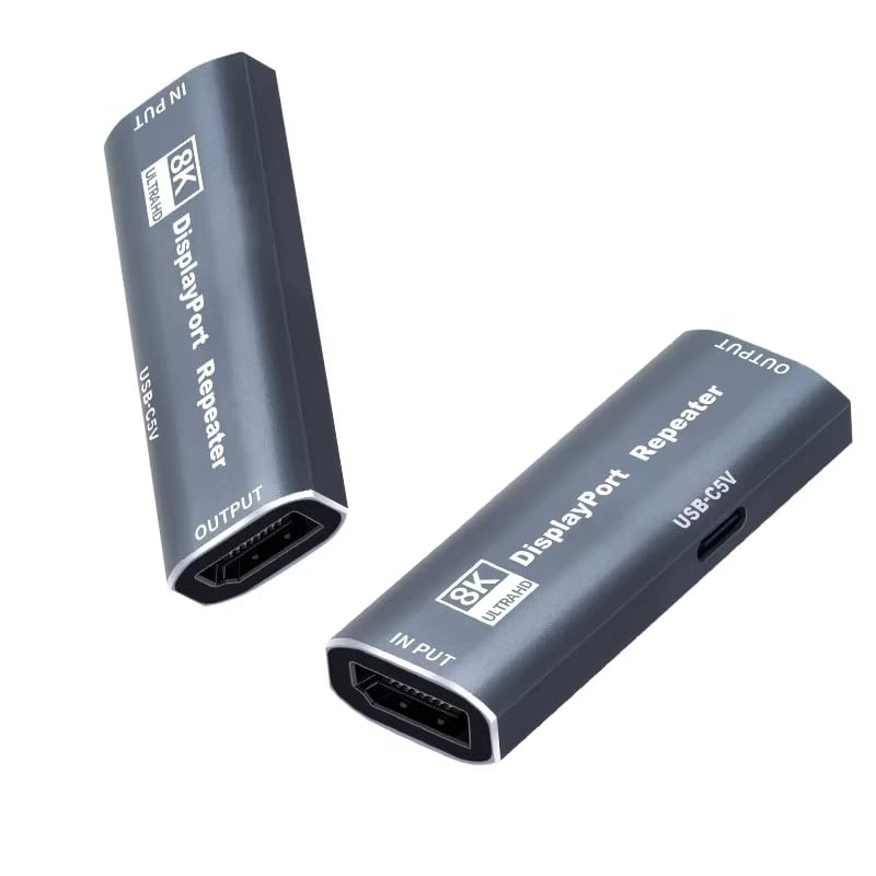 8k Displayport Repeater,Displayport Amplifier Repeater,DP Signal Booster Support Audio Formats DTS-HD/Dolby truehd/DTS/Dolby-ac3 / DSD (Gray DP 1.4)-image-13