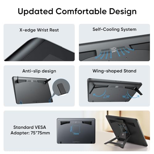 XPPen 4K UHD Artist Pro 19 Gen2 Drawing Tablet with Screen, 156% sRGB Graphic Tablet with 1.07 Billion Colors Anti-Glare Drawing Monitor with Dual 16384 Pen Pressure Stylus, Mini Keydial, 18.4" - Thumbnail 7