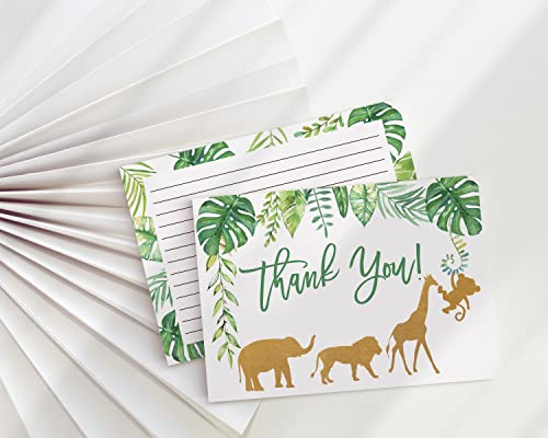 Your Main Event Prints Jungle Baby Shower Thank You Cards, Boy Baby, Mama Bear Baby Shower Favor, Monkey, Elephant, Giraffe Baby Shower, 20 Thank You Cards And Envelopes #TOP1