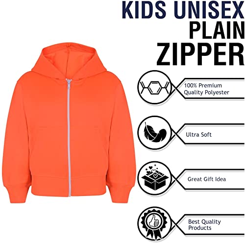 Hoodie full zip orange néon pour enfants de 3-4 ans - 6