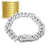 richhut Regalo para Niños Niñas – Pulsera Cuban Link 18cm Chapado en Platino – Diamantes de Laboratorio con Engaste de Garra – Con una Tarjeta con Mensaje Emotiva “YOU ARE PRECIOUS”