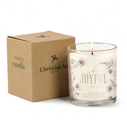 Image of Christian Art Gifts Be Joyful Scented Candle: Soy Wax, Pure Essential Oils