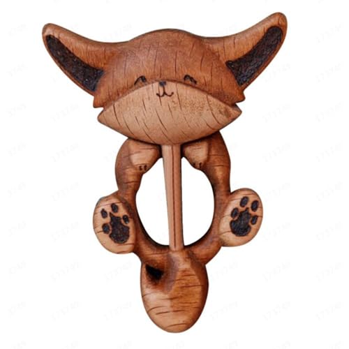 Creative Wooden Fox Brooch Pin