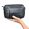 Leder Handgelenktasche für Unisex aus Rindleder 21- (147A) Herrentasche echtes Leder Tasche Bag Neu Farbe Schwarz #2