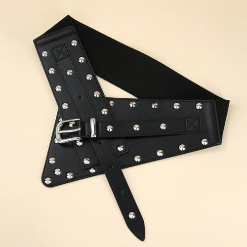 Waist Belt Punk Chain Western Wide Belt Rivets Buckle Retro Studded Buckle Waist Chain Belt3