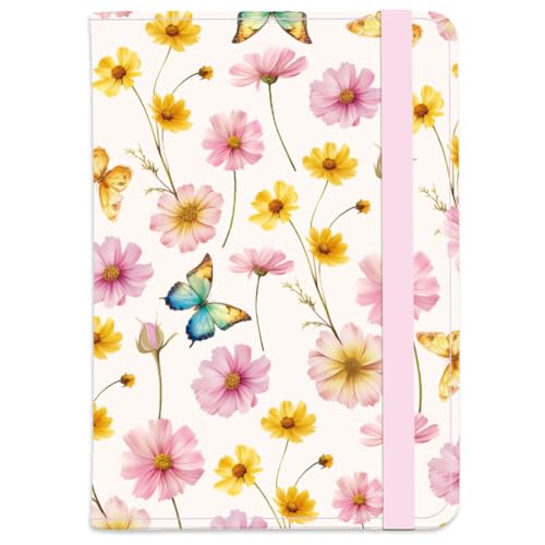 beinkmake Sweet Daisy Leather Passport Holder Cover Butterfly Travel Wallet Passport Case with Credit Card Slots for Women Men Travelling Essentials for Flying