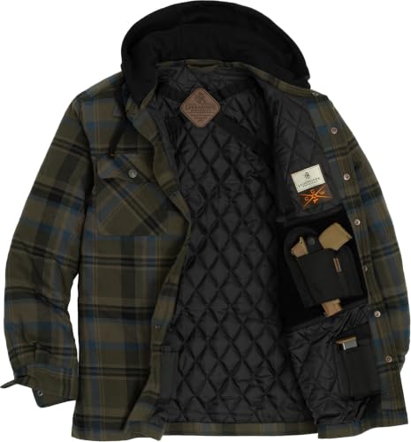 Image of Legendary Whitetails Men's Ccw Hooded Flannel Shirt Jacket Quilted Shacket