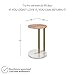 Nathan James Wyatt Modern Round Side Table with Marble Base, Metal Finish Laminate Wood Tabletop, Oak/Brass