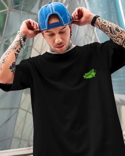Image of Noble Monk Men's Round Neck Half Sleeve Oversized Printed Tshirt
