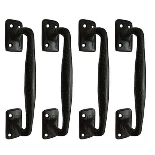Maa Kamakhya Hardware “Baanke” Black Antique Iron Door Pull (Black Powder Coated Finish) - Supplied as 4 Pieces Per Pack