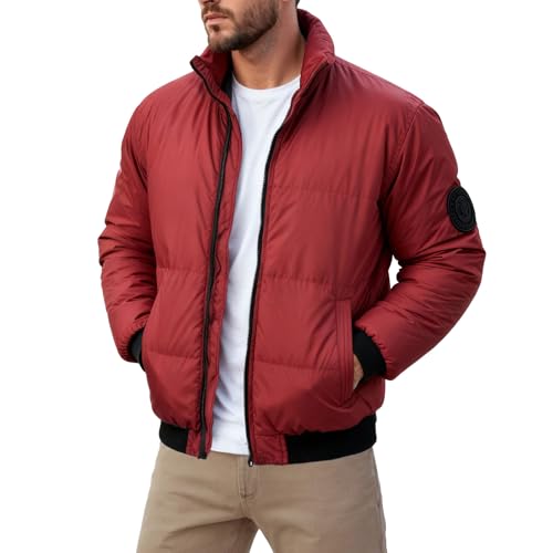 ダウンジャケット メンズ 中綿ジャケット アウター ジャンパー ブルゾン 大きいサイズ アウター 厚手 立ち襟 ダウンコートショート丈 アウトドア 作業 防寒 軽量 無地 暖かい ウィンドブレーカー 秋冬 カジュアル