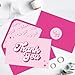 FYSUIMU 24Pcs Hot Pink Thank You Cards with Envelopes Stickers Girl Princess Thank You Blank Note Cards Pink Greeting Card for Birthday Baby Bridal Shower Wedding