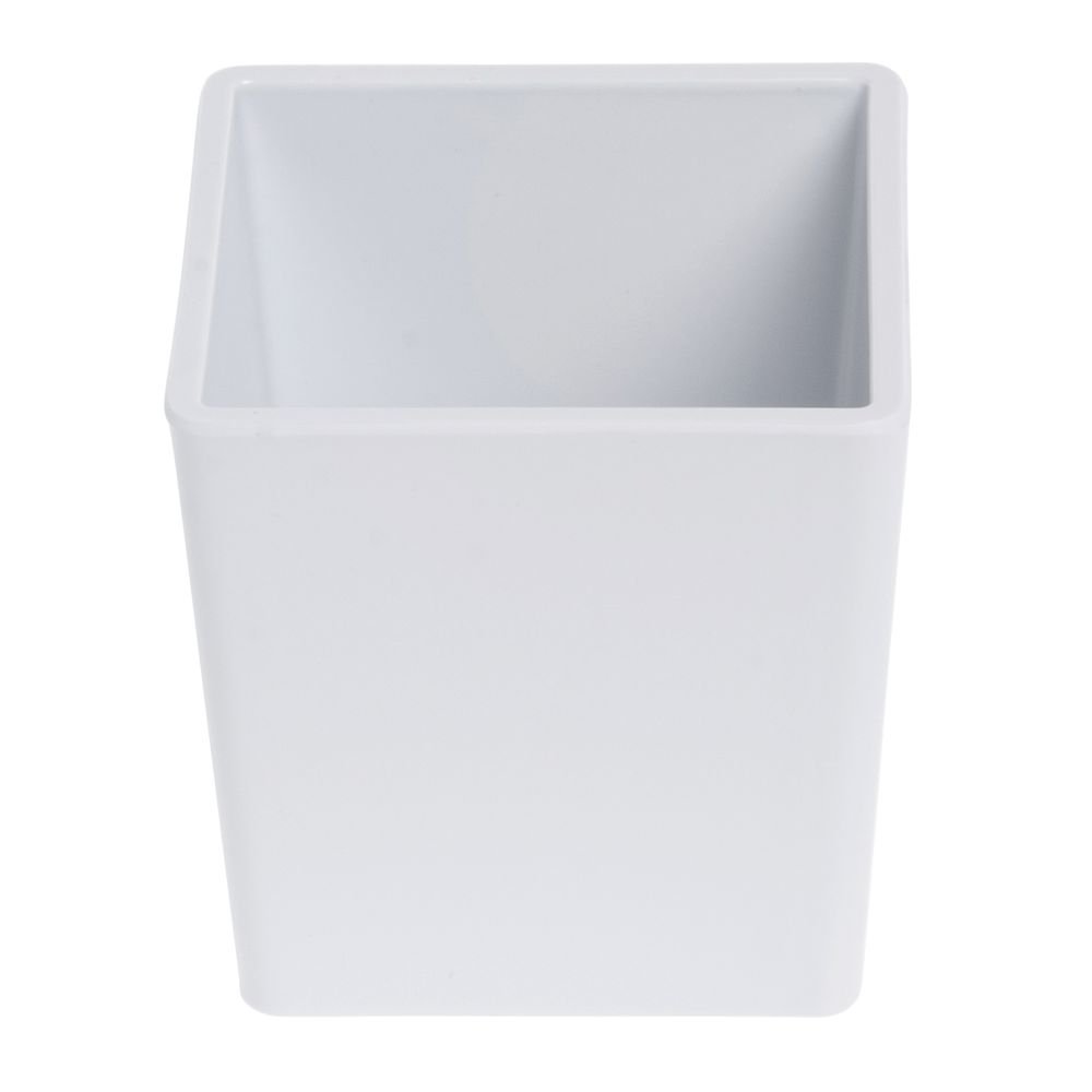 Condiment Holder White Square Melamine - 3 7/8"L x 3 7/8"W x 3 7/8"H by HUBERT – Melamine, White, Model H0215-WHITE