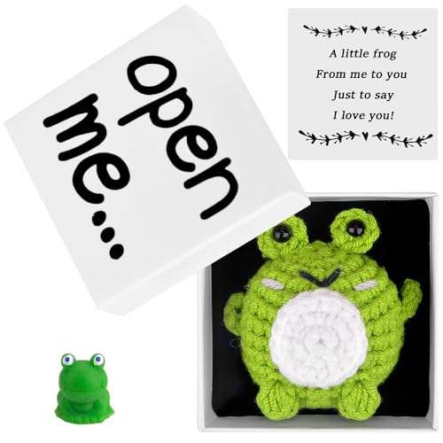 Frog in Open Me Gift Box, I Love You Gifts for Her Him, Positive Frog Gifts, Pocket Hug Emotional Support Gifts, Handmade Frog Resin Frog Toy, Cute Frog Stuff Gifts for Girlfriend Boyfriend