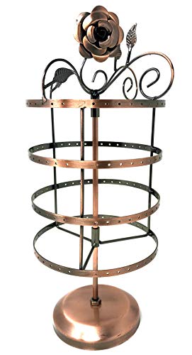 72 Pairs/144 Holes Rose on Top Rotating Earring Holder / Earring Tree / Earring Oraganizer / Earring Stand / Earring Display