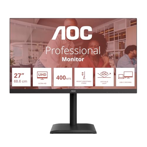 Aoc, Monitor Pc, 27 Pollici 4K Ultra Hd Led Nero, U27E4Cv - 2
