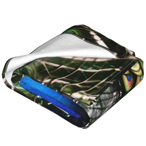 Couverture flanelle douce et légère paon imprimé