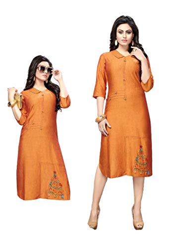 RCPC Women's Kurta Reyon Tuton and Embrodery Work Extremely Awesome Collection. Available in 3 Sizes Length 46