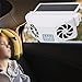 WOERD Ventilatore per Auto Pannello Solare, Ventilatore Solare Portatile Potenti Tranquilla per a Ricarica Solare Multiuso Portatile Universale Ventilatore Auto Aria Fredda(Color:Bianco)