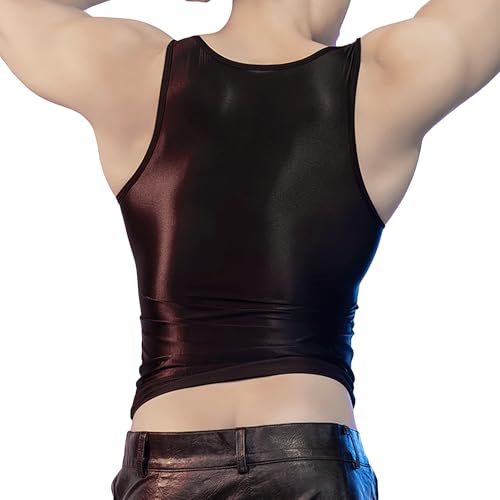 Men's Sheer Silky Vest Sleeveless Slim Undershirt Sexy Tank Top Workout Muscle Shirt Nightclub Party Rave Outfits3