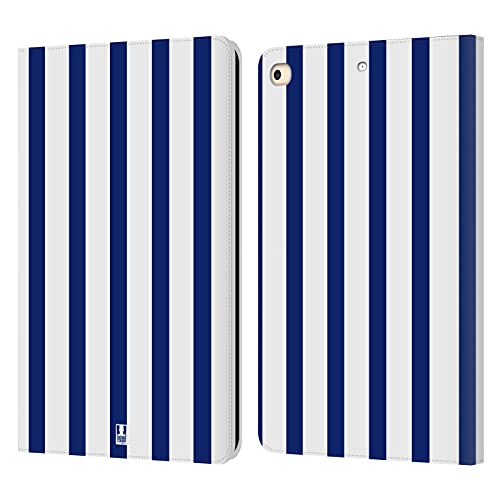 Étui portefeuille en cuir Apple iPad 9.7 rayures bleu marine
