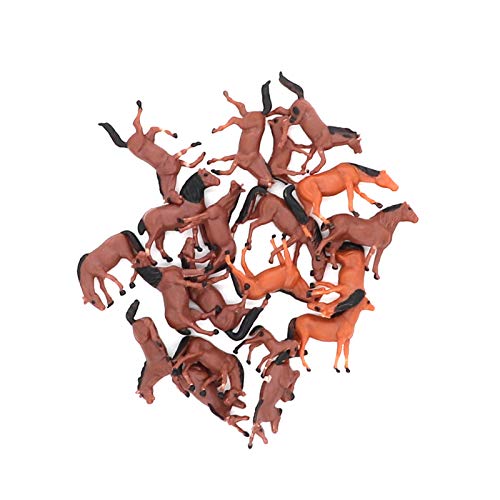 CWBPING 20pcs HO Scale Painted Farm Animals 1:87 Scale Model Horses 10 Different Poses Miniature Model Train Layout Animals - Thumbnail 5