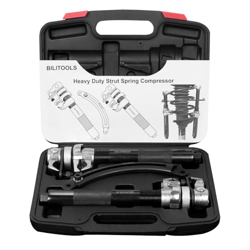 BILITOOLS 2-Piece Coil Spring Compressor Tool Heavy Duty Macpherson Strut Spring Compression Set with Safety Jaws and Holder, Max Load.2645LB by BILITOOLS - Used condition - US$54.14