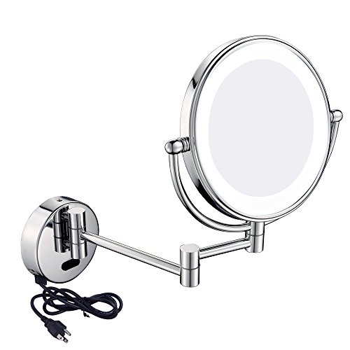 GuRun Wall Mount Sensor Mirror Sensor-Activated Lighted Vanity Mirror,5x Magnification,8 inches,Chrome Finish M1803D(8in,5x)