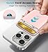 Wtuhu MagSafe Wallet with Full Find My Slim RFID-Blocking Vegan Leather Phone Wallet Portable Dual-Pocket 5 Cards Holder Strong Magnetic for iPhone 12–16 Series Not for 13/12 Mini (Pink)