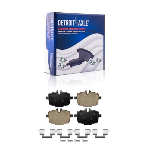 Image of Detroit Axle - Rear Brake Pads for BMW 550i xDrive 640i 650i Alpina B6 xDrive Gran Coupe M2 M3 M4 M5 M6 Gran Coupe, Ceramic Brake Pads with Hardware Replacement