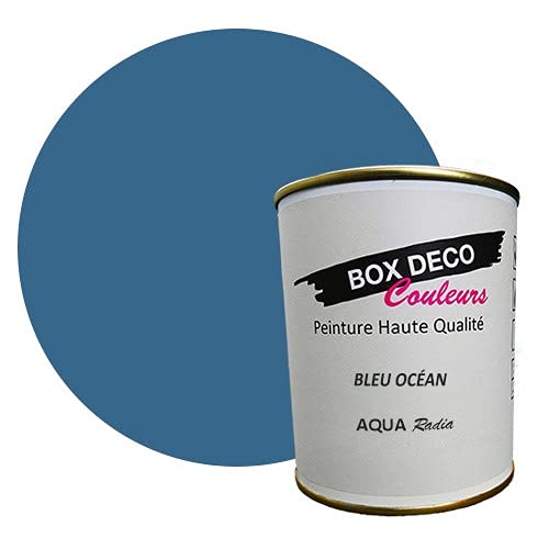 Peinture radiateur à base de laque acrylique aspect velours-satin Aqua Radia - 750 ml / 7.5m², Bleu Océan
