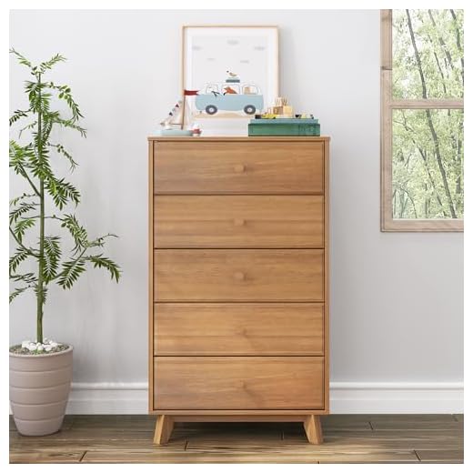 Max & Lily 5 Drawer Dresser in Pecan